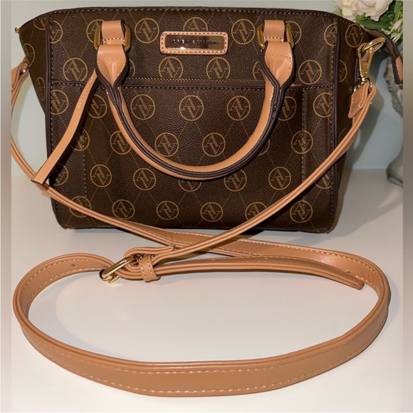 Adrienne Vittadini Brown and Tan Satchel - Picture 3 of 10